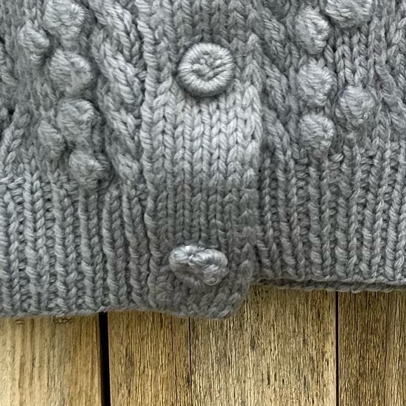 Vintage Handknit Fisherman Cardigan Light Blue - Picture 13 of 14